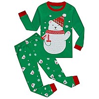 Family Feeling Big Girls Boys Long Sleeve Christmas Pajamas Sets 100 Cotton Holiday Pyjamas Kids Bear Pjs Size 16 Green