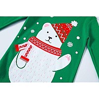 Family Feeling Big Girls Boys Long Sleeve Christmas Pajamas Sets 100 Cotton Holiday Pyjamas Kids Bear Pjs Size 16 Green