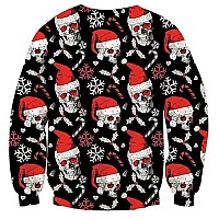 Goodstoworld Office Ugly Christmas Halloween Skull Hat Sweater Adult Presents Women Men Funny Sweatshirts Tacky Xmas Holiday Cou