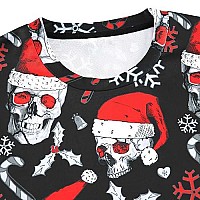 Goodstoworld Office Ugly Christmas Halloween Skull Hat Sweater Adult Presents Women Men Funny Sweatshirts Tacky Xmas Holiday Cou