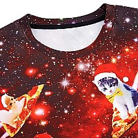 Raisevern Ugly Christmas Sweater For Men Women Funny Xmas Pizza Taco Cat Pig Sweatshirt Holiday Festive Long Sleeve Winter Rainb