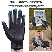 Magilink Mens Leather Gloves Touchscreen Texting Winter Gloves Men Cold Weather With Warm Thermal Wool Fleece Lined Driving Gl