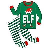 Family Feeling Adult Womens Holiday Christmas Elf Green Matching Matching Family Pajamas Sets Long Sleeve Pjs Size S