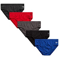 Reebok Mens Underwear Low Rise Briefs With Contour Pouch 5 Pack Size Large Charcoalcrimsonsharkskinblackevening Blue