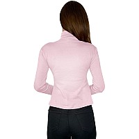 Ny Threads Womens Turtleneck Long Sleeves Shirt Baby Pink