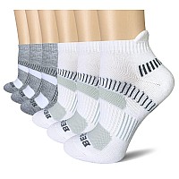 Bering Womens Performance Athletic Ankle Running Socks Size 68 Whitegrey 6 Pack