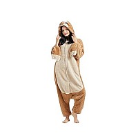 Darkcom Sloth Onesie Animal Unisex Adult Pajamas Flannel One Piece Sheep Cosplay Halloween Costume Gift For Women Men Large