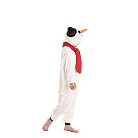 Darkcom Snowman Onesie Unisex Adult Animal Pajamas Flannel One Piece Cosplay Halloween Costume For Women Men Medium