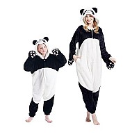 Darkcom Giant Panda Onesie For Kids Kids Animal Pajamas Flannel Cosplay Halloween Costume Parentchild Sleepwear For Girls Boys