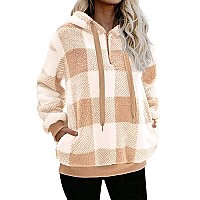 Nirovien Womens Oversized Sherpa Pullover Fleece Hoodies Women Gifts For Christmas Fuzzy Sweatshirt Fluffy Coatbeige Yellow Pla