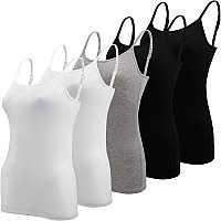 Bqtq 5 Pcs Camisole For Women Undershirt Spaghetti Strap Camisole Tank Tops Xl