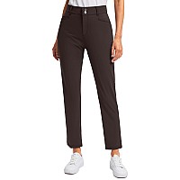 Viodia Womens Golf Pants With Zipper Pockets 78 Stretch Ankle Pants For Women Travel Casual Work Brawn Large