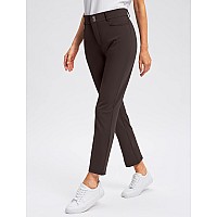 Viodia Womens Golf Pants With Zipper Pockets 78 Stretch Ankle Pants For Women Travel Casual Work Brawn Large