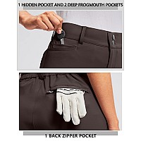 Viodia Womens Golf Pants With Zipper Pockets 78 Stretch Ankle Pants For Women Travel Casual Work Brawn Large