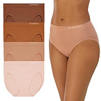 Ellen Tracy Womens Seamless Underwear Noshow Fullcoverage Comfort Stretchy High Cut Panties For Everyday Wear 4Pack P