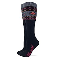 Wrangler Ladies Lightweight Merino Wool Blend Aztec Knee High Boot Socks 3 Pair Assorted