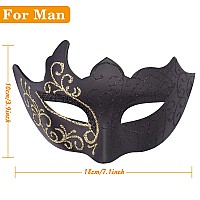 Siquk Masquerade Mask For Couple Women And Men Mardi Gras Mask Couples Party Mask Venetian Mask Halloween Costume Mask Rhineston