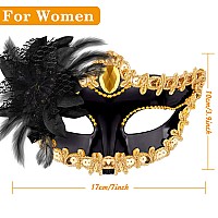 Siquk Masquerade Mask For Couple Women And Men Mardi Gras Mask Couples Party Mask Venetian Mask Halloween Costume Mask Rhineston