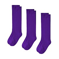 Booph Kids Socks Knee High Socks Boys Girls School Uniform Socks 35T Purple