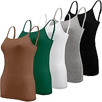 Bqtq 5 Pcs Womens Camisole Tank Tops Undershirt Spaghetti Strap Camisoles Pack Xl