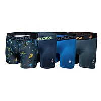 Volcom Boys Boxer Briefs Performance Underwear Blueblackgreygreen Medium 810