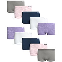 Reebok Girls Underwear Seamless Boyshort Panties 10 Pack Size Large Sharkskinmarble Pinknavywhiteviolet