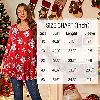 Belaroi Christmas Tops Plus Size Tops For Women 34 Sleeve Comfy Tunic Shirts For Leggings Loose Casual Tshirt2X Flower62