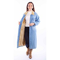 Long Denim Jacket Wsherpa Lining