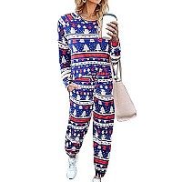 Ekouaer Sweatsuits Womens Loungewear Set Tracksuit Long Sleeve Pajamas Set With Pockets 2 Piece Outfits Lounge Sets Christmas Sn