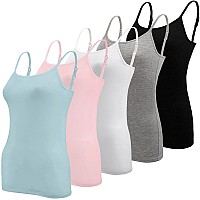 Bqtq 5 Pcs Womens Camisole Tank Tops Undershirt Spaghetti Strap Camisoles Pack Xl