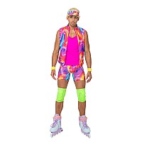 6189 6Pc Mens Retro Rollerblade Stud Small Pinkgreenmulti