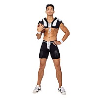 6193 3Pc Mens Football Touchdown Hunk Xlarge Blackwhite