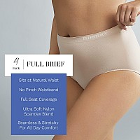 Ellen Tracy Womens Seamless Underwear Noshow Fullcoverage Stretchy Full Brief Panties For Everyday Wear 4Pack Navywh