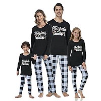 Ventelan Family Matching Christmas Pajamas Set Holiday Santa Claus Sleepwear Xmas Pjs Set For Couples And Kids Women S Blackpla