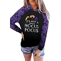 Fayaleq Halloween Sweatshirts For Women Halloween Graphic Long Sleeve Shirt Half Zipper Lapel Casual Pullover Top Black And Purp