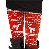 Christmas Christmas Costumes For Women Reindeer And Horizontal Striped Tribal Leggings Stretchy Tights 2Xl