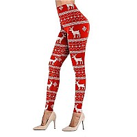 Christmas Christmas Costumes For Women Reindeer And Horizontal Striped Tribal Leggings Stretchy Tights 2Xl