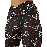 Sissycos Womens Ugly Christmas Crossover Leggings High Waisted Printed Tights Love Candy Cane Small