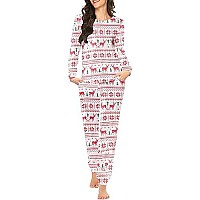 Ekouaer Womens Christmas Pajamas Sets Long Sleeve 2 Piece Long Sleeve Top With Jogger Sets Lounge Sets With Pockets Red Elkchr