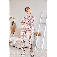 Ekouaer Womens Christmas Pajamas Sets Long Sleeve 2 Piece Long Sleeve Top With Jogger Sets Lounge Sets With Pockets Red Elkchr