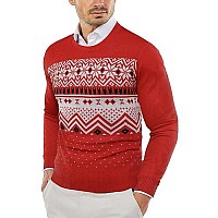 Coofandy Mens Christmas Sweater Slim Fit Lightweight Crew Neck Sweatshirts Knitted Pullover For Casual Or Dressy Wear