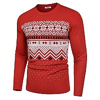 Coofandy Mens Christmas Sweater Slim Fit Lightweight Crew Neck Sweatshirts Knitted Pullover For Casual Or Dressy Wear