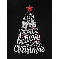 Merry Christmas Tshirt For Women Long Sleeve Letter Printed Tee Shirt Christmas V Neck Holiday Tops Black M