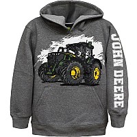 John Deere Sweatshirt Boys Fleece Jacket Tractor Dark Gray Child Size 5