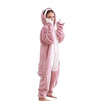 Darkcom Animal Onesie Unisex Adult Pajamas One Piece Cosplay Pink Sloth Halloween Costume For Women Men Small