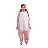 Darkcom Animal Onesie Unisex Adult Pajamas One Piece Cosplay Pink Sloth Halloween Costume For Women Men Small