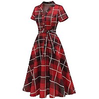 Wedtrend Womens 50S Style Dress A Line Wedding Guest Dress Vintage Themed Party Dress For Christmas Halloween Wtp30001Redwhit