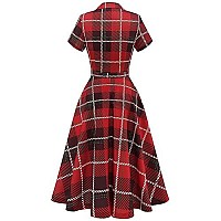 Wedtrend Womens 50S Style Dress A Line Wedding Guest Dress Vintage Themed Party Dress For Christmas Halloween Wtp30001Redwhit