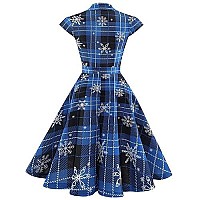 Wedtrend 50S Christmas Dress For Women A Line Themed Party Dress Rockabilly Dress Tea Party Dress Vintage 40S Costume Blueplaids