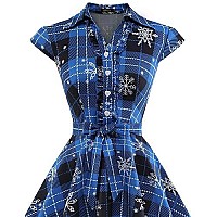 Wedtrend 50S Christmas Dress For Women A Line Themed Party Dress Rockabilly Dress Tea Party Dress Vintage 40S Costume Blueplaids